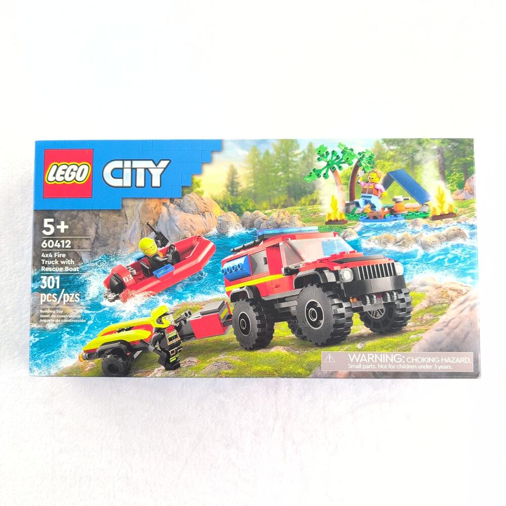 Lego City 4x4 Fire Truck With Rescue Boat New & Sealed In Box